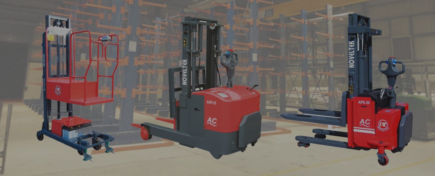 APS – Advance pallet stacker with straddle lift feature