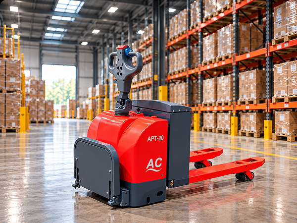 Warehouse pallet truck for moving palletized materials